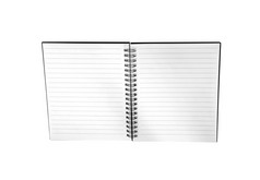 空白背景纸螺旋笔记本孤立的一点点空白背景纸螺旋笔记本