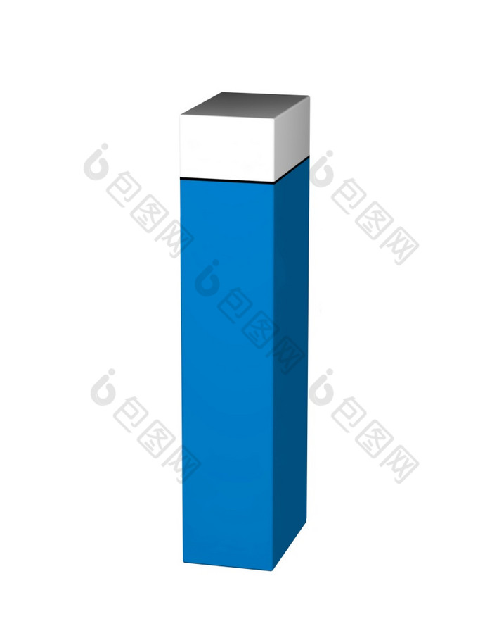 蓝色的纸盒子孤立的白色背景蓝色的纸盒子