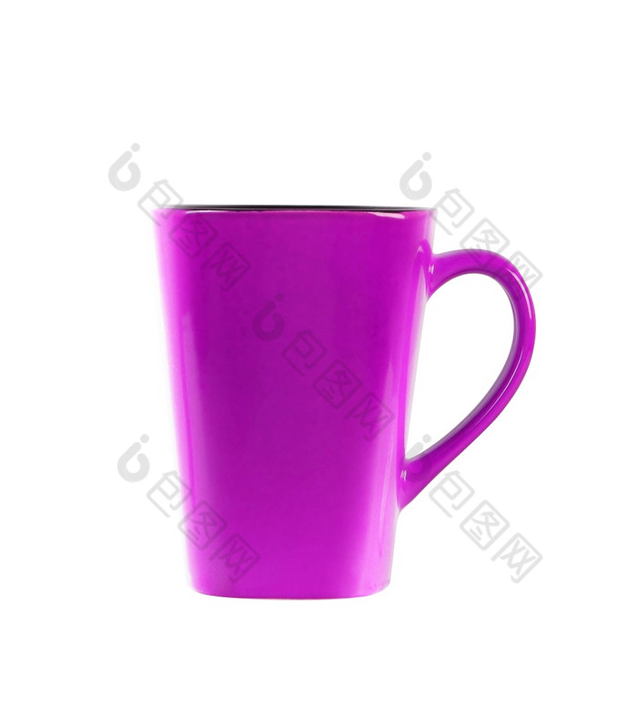 紫色的杯子孤立的白色背景紫色的杯子