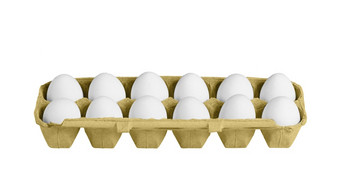 纸箱盒子与鸡蛋孤立的的白色背景纸箱盒子与鸡蛋孤立的