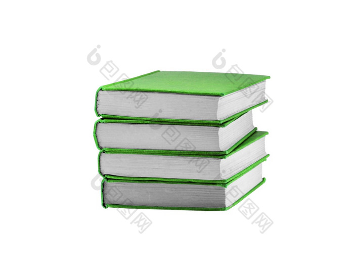 书绿色封面孤立的白色书绿色封面