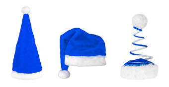 不同的帽子圣诞老人老人孤立的白色背景不同的帽子圣诞老人老人