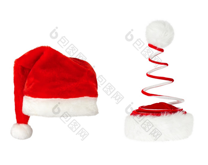 圣诞老人老人红色的帽子白色背景圣诞老人老人红色的帽子