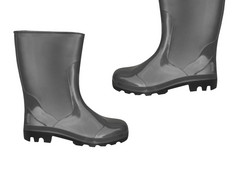 橡胶靴子黑色的颜色孤立的白色背景橡胶靴子黑色的颜色