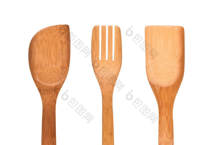 木餐具孤立的白色背景木餐具