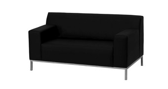 现代黑色的皮革沙发孤立的对白色背景现代黑色的皮革沙发孤立的