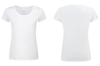 两个白色t恤孤立的白色背景两个白色t恤孤立的