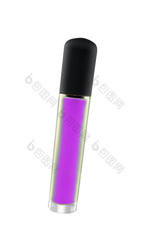 紫色的香水瓶孤立的白色背景紫色的香水瓶孤立的白色