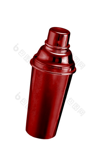 红色的大热水瓶孤立的白色红色的大热水瓶孤立的
