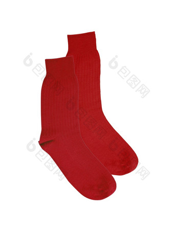 红色的袜子孤立的白色背景红色的袜子孤立的白色