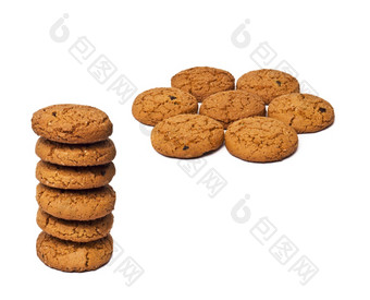 特写镜头图像巧克力芯片饼干孤立的特写镜头图像巧克力芯片饼干