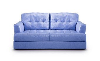 奢侈品紫色的皮革沙发孤立的白色背景奢侈品紫色的皮革沙发