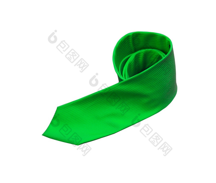 绿色领带孤立的白色背景绿色领带孤立的