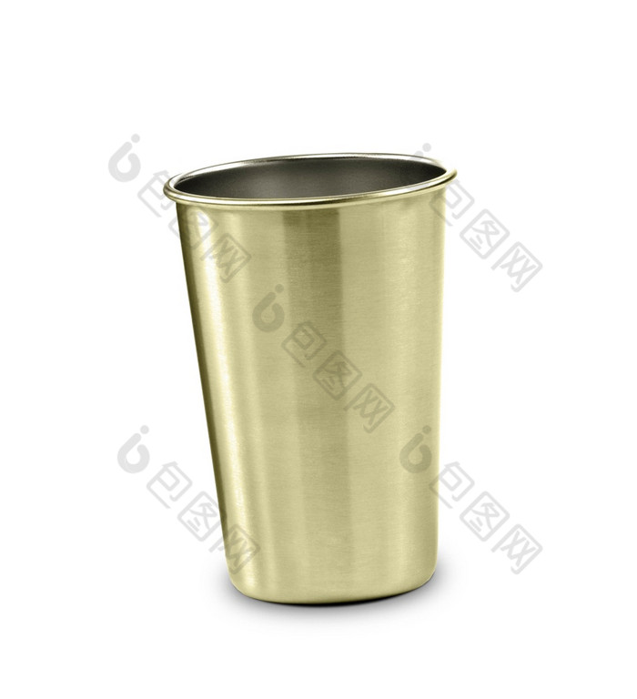 不锈钢设计杯孤立的白色背景不锈钢设计杯