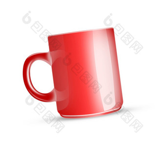 茶杯子红色的孤立的白色背景茶杯子红色的孤立的
