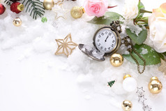 圣诞节和新一年概念庆祝活动球和其他装饰