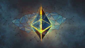 ethereum象征混凝土背景