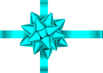 蓝色的缎礼物丝带和弓孤立的白色背景圣诞节新一<strong>年</strong>生日装饰向量现实的装饰元素为横幅问候<strong>卡海报</strong>