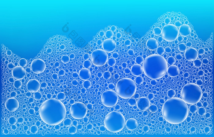 泡沫孤立的透明的蓝色的背景白色肥皂洗发水泡沫现实的纹理向量肥皂水效果