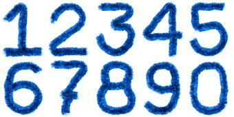 数字使蓝色的俗丽的孤立的白色背景