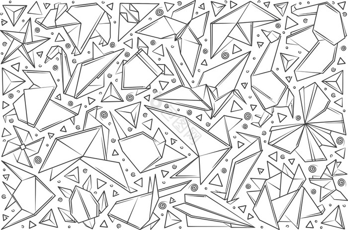 手画纸折纸折纸形状鸟动物明星飞机涂鸦集手图片