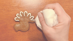 圣诞节自制的姜饼饼干节日概念与烘焙圣诞节时间