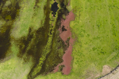空中视图洪水农业场新南威尔士区域澳大利亚