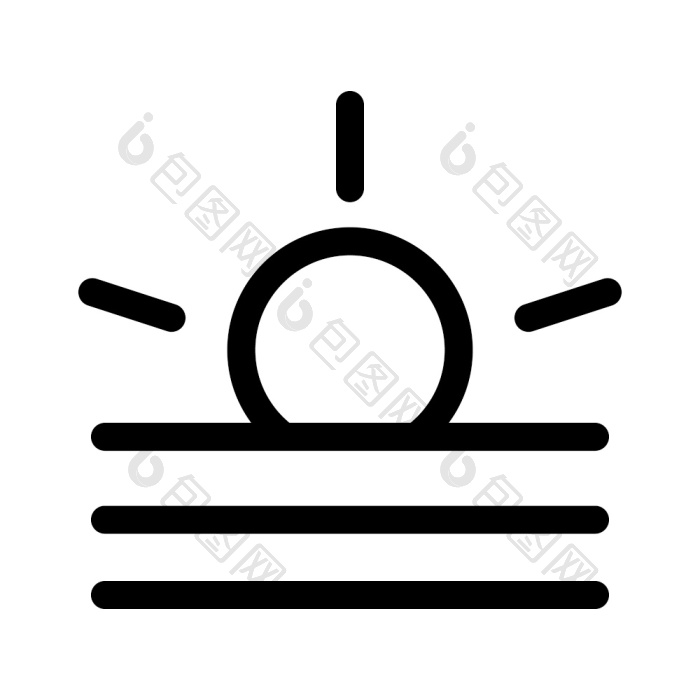 插图向量图形日出图标png下载-包图网
