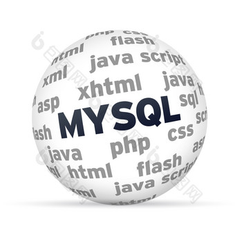 MYSQL数据库球白色背景