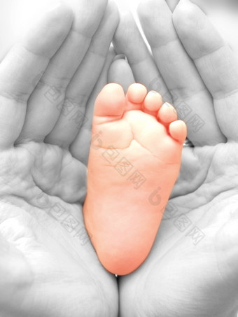 婴儿脚关闭婴儿脚孤立的对白色背景