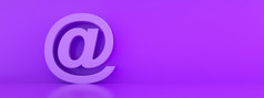 紫色的邮件渲染设计元素电子邮件标志象征全景图像