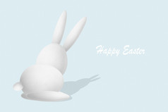 插图程式化的复活节兔子快乐复活节简约现代概念