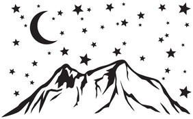 山景观月亮和星星