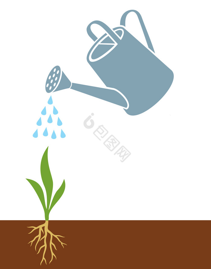 浇水可以和植物向量图片