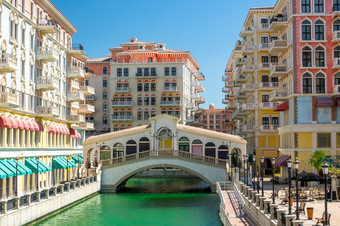 卡塔尔多哈回合谈判区小威尼斯桥就像的里亚尔托桥桥桥多哈回合谈判就像的威尼斯桥里亚尔托桥