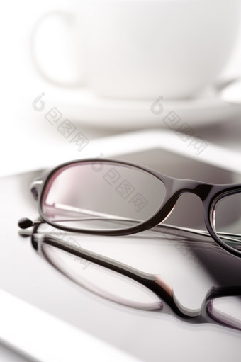 白色平板电脑咖啡杯而且眼镜白色<strong>表</strong>格仍然生活与白色平板电脑咖啡杯而且眼镜白色<strong>表</strong>格