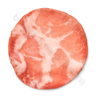 食物和喝薄片治愈猪肉肉孤立的白色背景片治愈猪肉肉