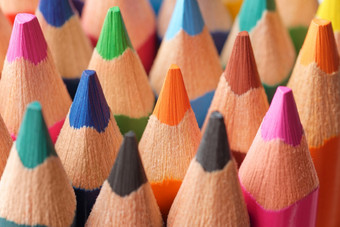 集团明亮的颜色铅笔有创意的教育摘要背景集团明亮的颜色铅笔