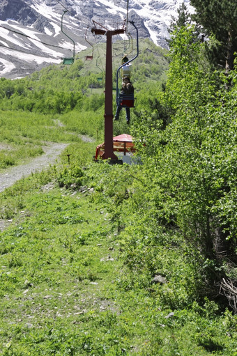 人的椅子索道高加索人山