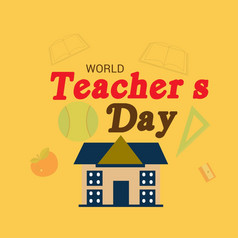 向量插图背景为世界老师的一天