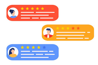 用户评论和反馈概念用户评论在线客户反馈审查经验评级概念用户客户端服务消息向量插图平风格用户评论和反馈概念图片