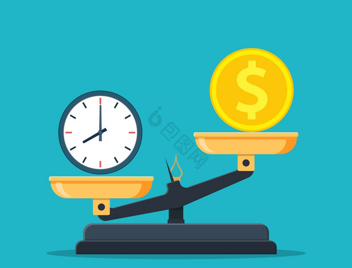 时间钱尺度不平衡时间钱向量插图平时间钱尺图片