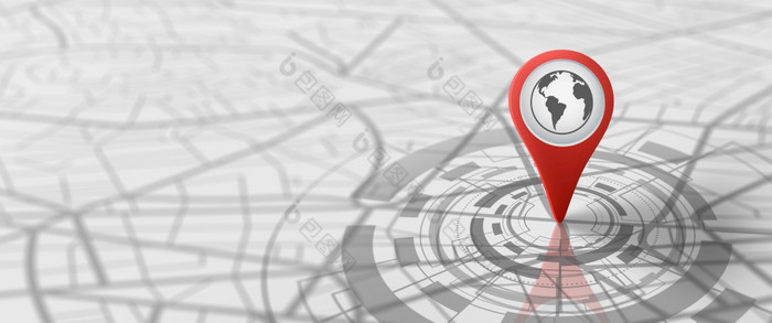 全球定位系统(gps)导航街地图与销图标路线地图和销标记位置物流地理位置运输旅行和导航全球定位系统(gps)概念渲染