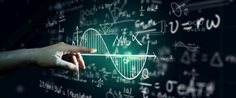 手科学公式和数学方程摘要黑色的董事会背景数学化学教育人工情报概念
