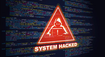 摘要现代科技编程代码屏幕与警告警报系统黑客攻击病毒恶意软件网络攻击和互联网网络安全概念插图