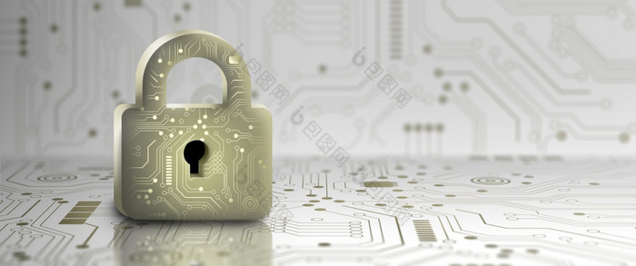 挂锁与锁眼数据安全收敛点电路网络数据和信息隐私未来技术安全网络保护和现代安全数字概念渲染