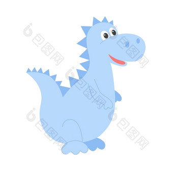 可爱的婴儿恐龙向量插图蓝色的种类摘要恐龙孤立的图标孩子字符微笑可爱的婴儿恐龙向量插图