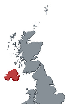 地图曼联王国北部爱尔兰突出显示政治地图曼联王国与的几个国家在哪里北部爱尔兰突出显示