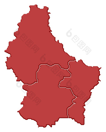 地图<strong>卢森堡</strong>政治地图<strong>卢森堡</strong>与的几个区