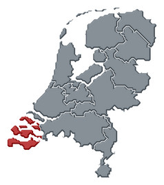 地图荷兰泽兰省突出显示政治地图荷兰与的几个州在哪里泽兰省突出显示